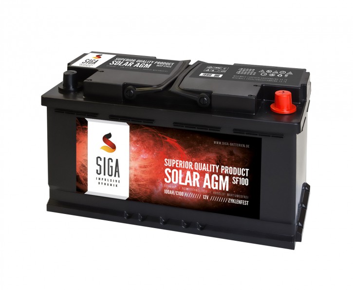 100 Ah AGM 12 Volt Solarbatterie Solarakku für Photovoltaik-BASI100AGM