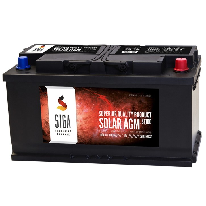 100 Ah AGM 12 Volt Solarbatterie Solarakku für Photovoltaik