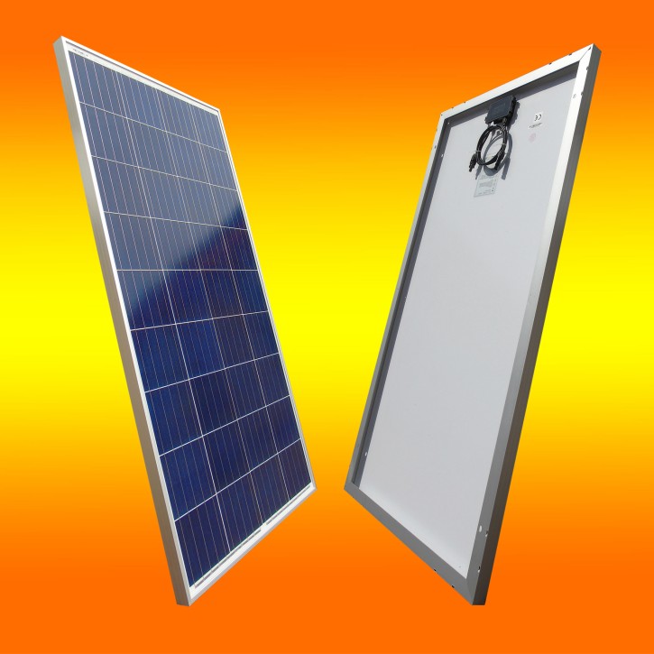 130Watt Solarpanel (0% MwSt.*) 12V Polikristallin 130W Solarmodul 12Volt Garten