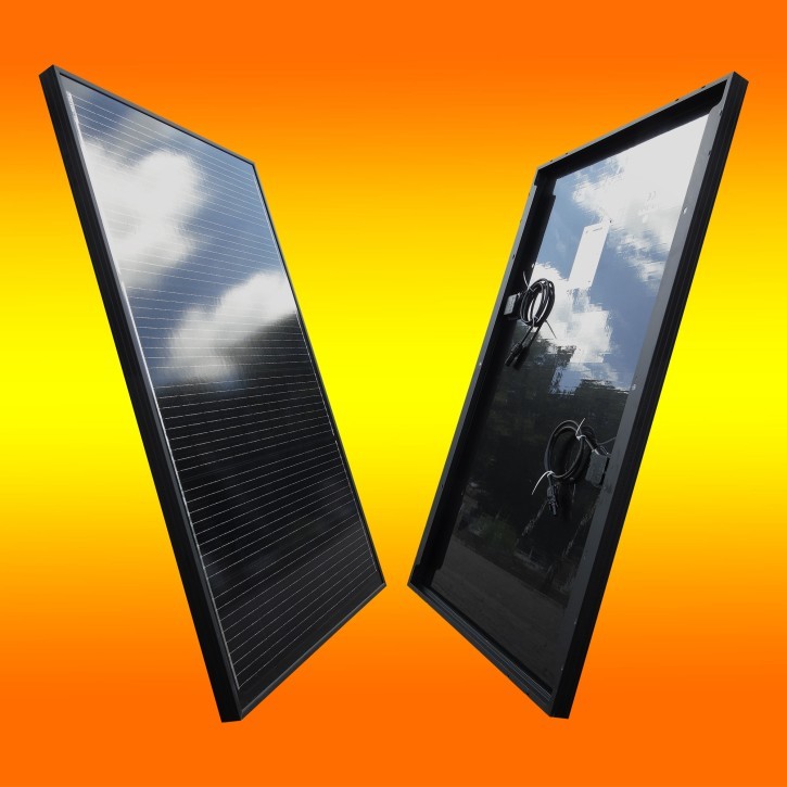 B- Ware (0% MwSt.*) 130Watt Solarmodul Monokristallin in Schwarz