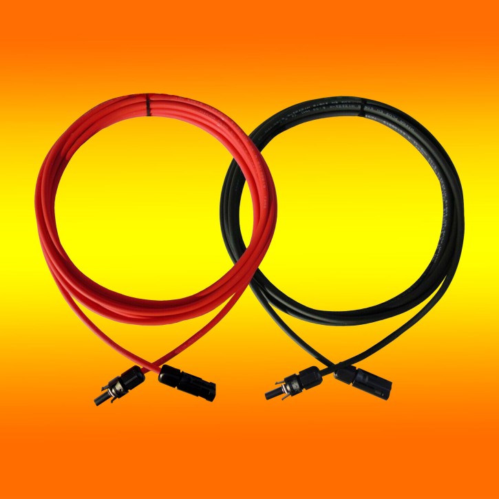 2x Solarkabel Verlängerungskabel rot schwarz 4mm² 6mm² mit Stecker Solarstecker MC4