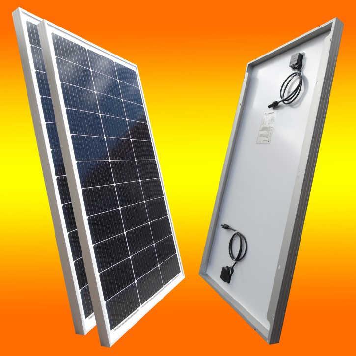 2 Stück Solarmodul 100Watt Monokristallin 12V Solarpanel