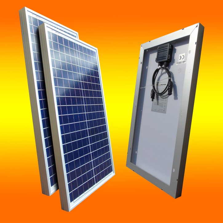 2 Solarmodule 30W (0% MwSt.*) 12V Polikristallin Solarpanel