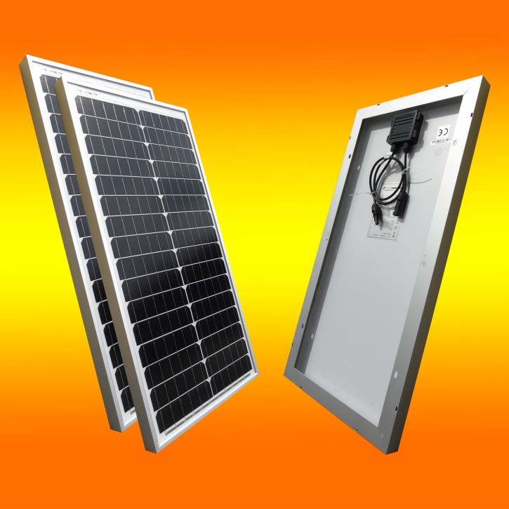 2 Stück Solarmodule 50Watt 12V Monokristallin Solarpanel