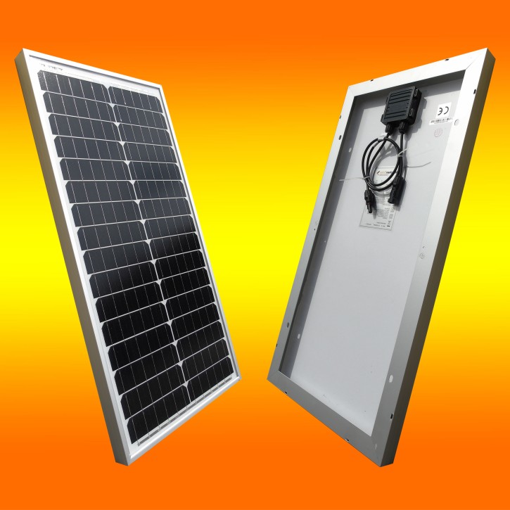 1 x Solarmodul 50Watt (0% MwSt.*) 12V Monokristallin Solarpanel