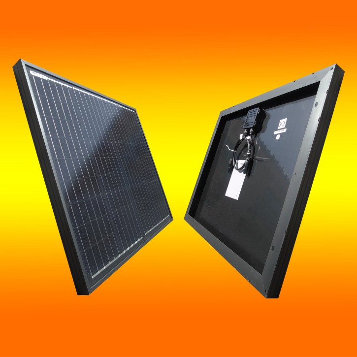 1 Stück Solarmodul 50Watt 12V Monokristallin Solarpanel in schwarz