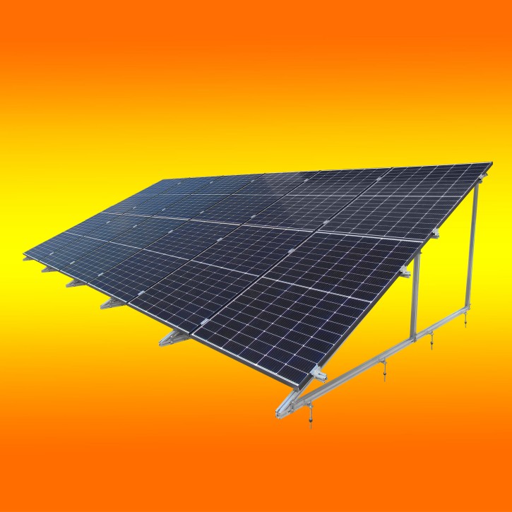PV Solar Aufständerung 25 Grad für 12 Module / 2 Module Übereinander hochkant