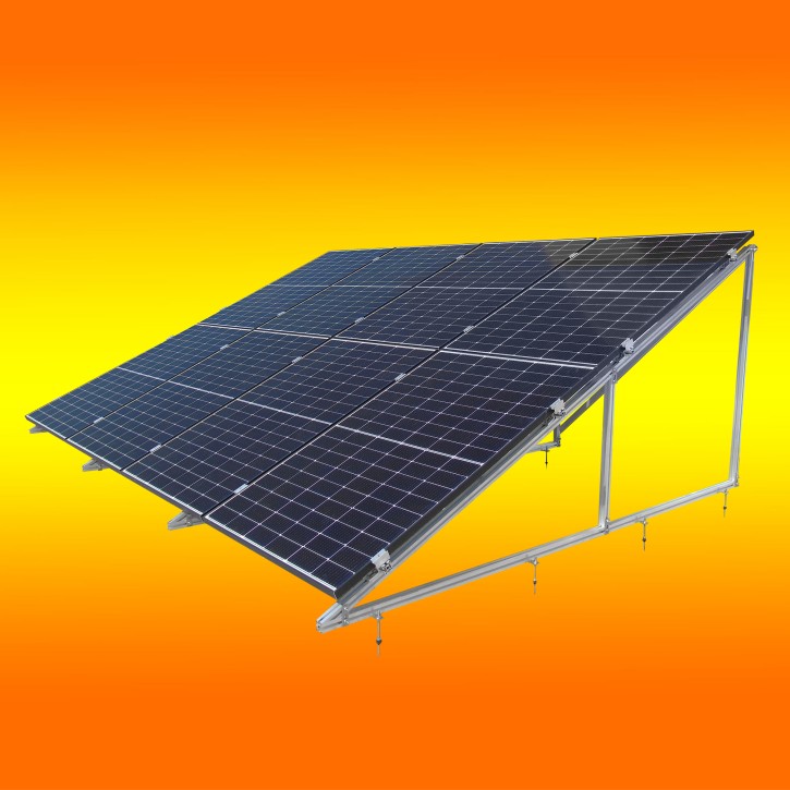 PV Solar Aufständerung (0% MwSt.*) 25 Grad für 12 Module / 2 Module Übereinander hochkant