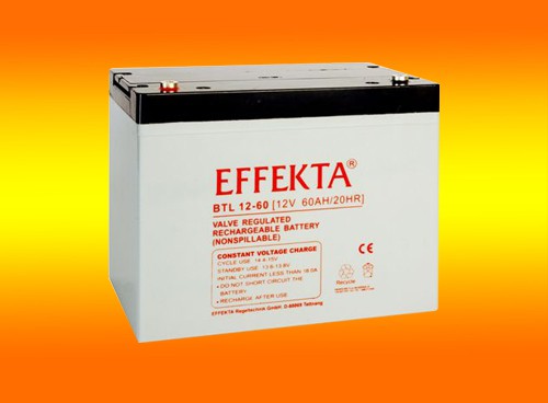 Effekta BTL 12-60 12Volt 60Amper AGM Blei Akku für Solar Notstrom Caravan