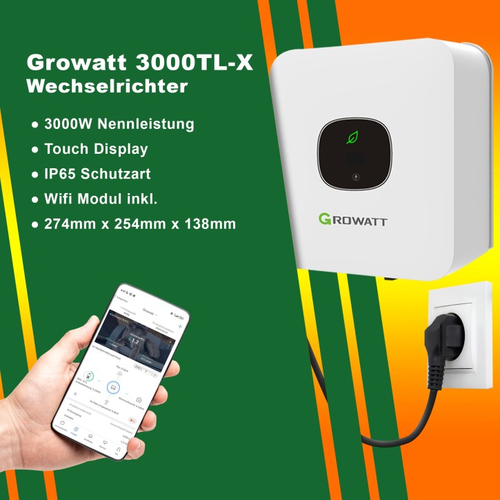 3000Watt Solaranlage (0% MwSt.*) Growatt ohne Montagematerial
