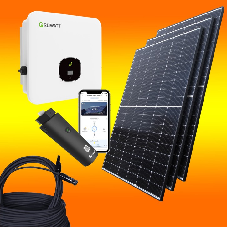 7600 Watt Solaranlage (0% MwSt.*) 3-Phasig Growatt mit Überwachung per App