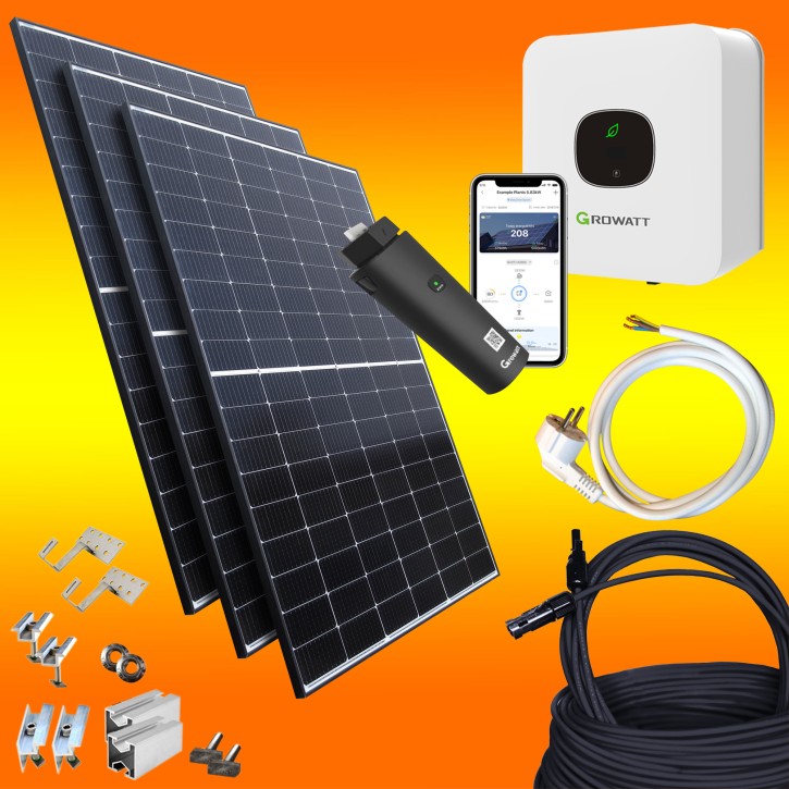 2250Watt Solaranlage (0% MwSt.*) Growatt inkl. Pfannendachmontage