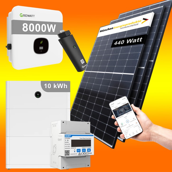 8kW PV Solaranlage Komplettsystem mit Lithium Speicher (0% MwSt.*)