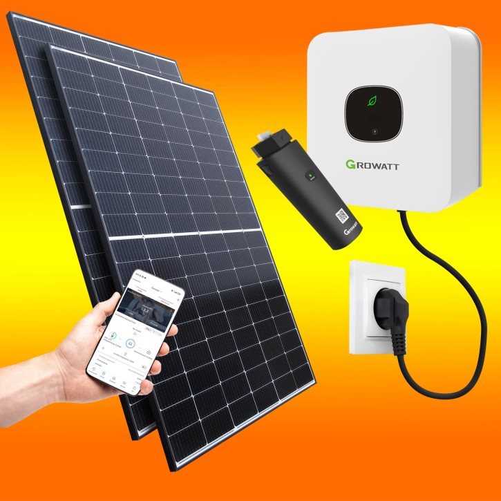 2250Watt Solaranlage (0% MwSt.*) Growatt mit Überwachung per App