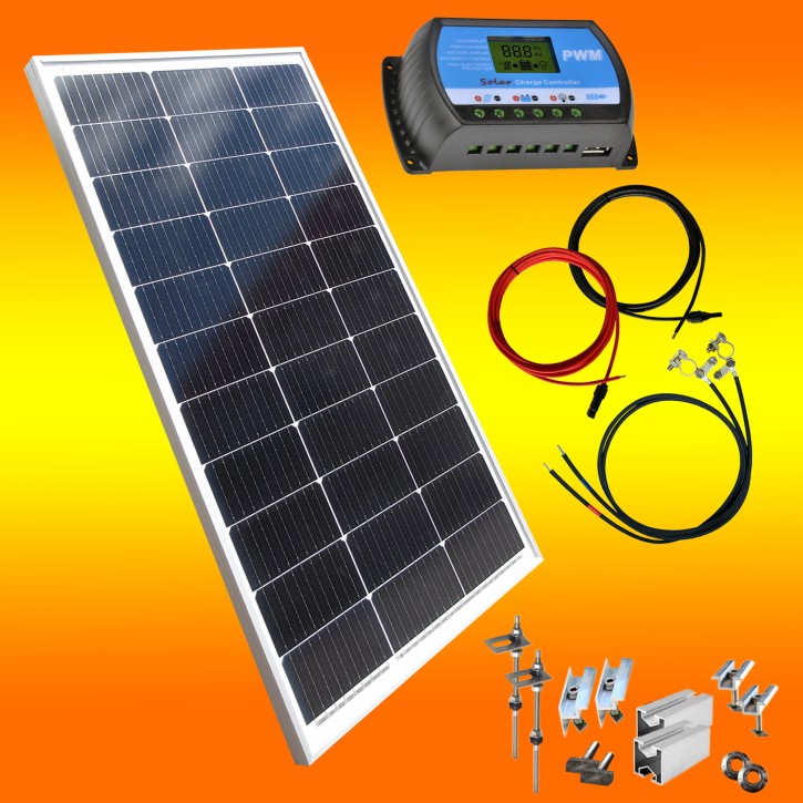 150W Solar Inselanlage 12V mit Flachdachmontage (0% MwSt.*)