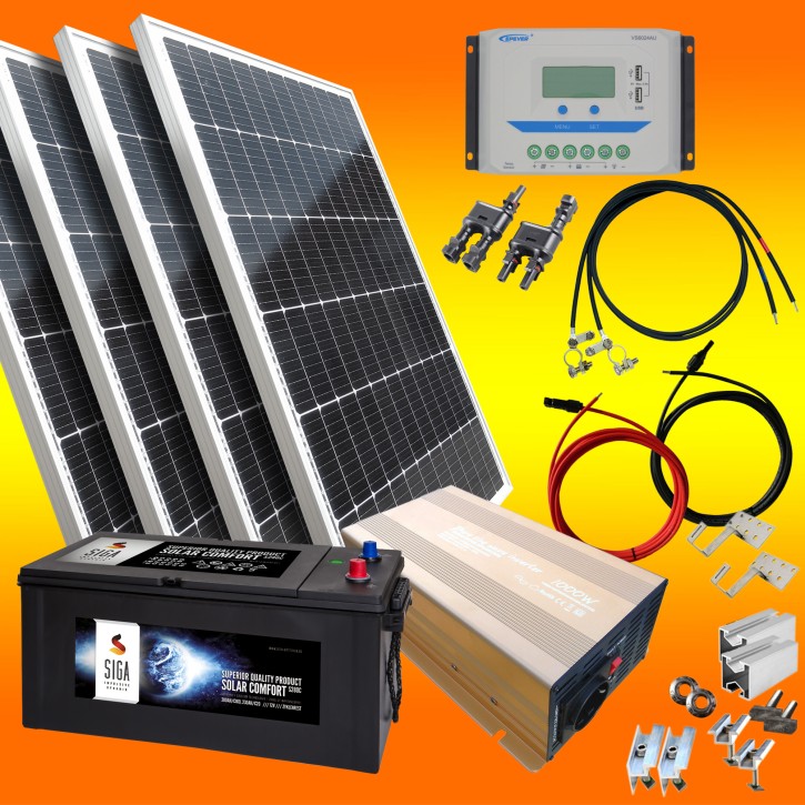Solar Kit 12V Flexibles Solarpanel 150W Wechselrichter 1000W mit