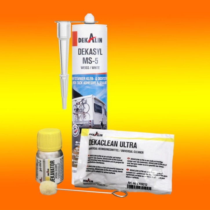 B- Ware/ Klebeset Dekalin Dekasyl MS-5 in weiß für Wohnmobil Solarpanel Halterung