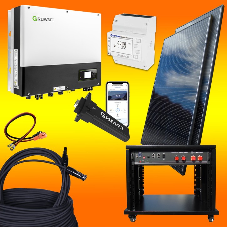 3600Watt-Photovoltaikanlage-mit-Lithium-Batteriespeicher / mit Aufständerung / 2,4kW Lithium Speicher