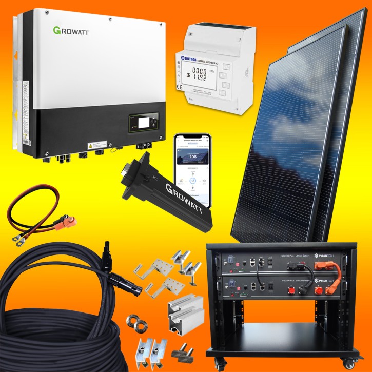 4800Watt Solaranlage (0% MwSt.*) für Pfannendach / 4,8kW Lithium Speicher