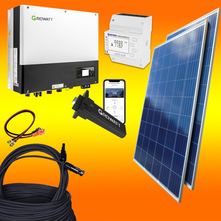 5000Watt-Photovoltaikanlage-mit-Lithium-Batteriespeicher / mit Aufständerung / 2,4kW Lithium Speicher