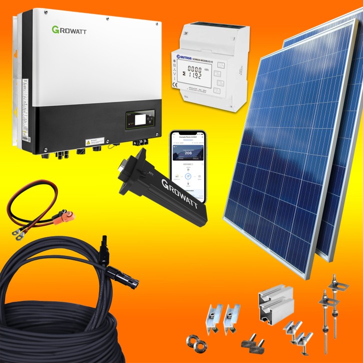 2000Watt Solaranlage (0% MwSt.*) mit Lithium Speicher Hybrid PV