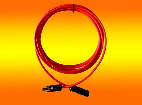 1 x 1m Solarkabel rot 4mm² mit Solarstecker montiert