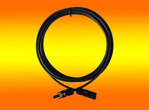 1 x 2m Solarkabel schwarz 4mm² mit Solarstecker montiert 0% MWST.