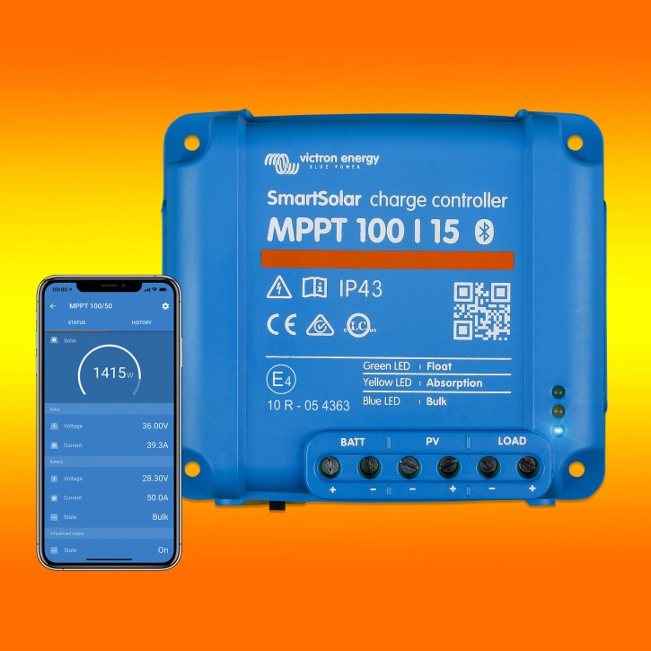 Victron Smartsolar MPPT Laderegler 100/15 15Amper 12 oder 24V inklusiv Bluetooth
