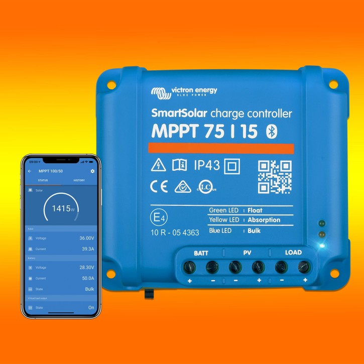 Victron Smartsolar MPPT 75/15 inklusiv integriertem Bluetooth