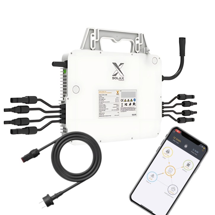 Solax Mikrowechselrichter 1500 Watt (0% MwSt.*) X1-Micro 1500 mit 4 MPPT inkl. WiFi & 5m Anschlusskabel