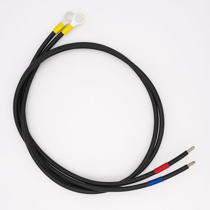 1 Paar 4mm² Solarkabel 1m mit M8 Ringkabelschuh einseitig