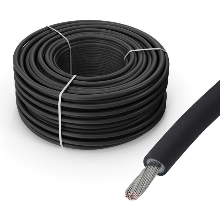 1m Solarkabel schwarz 6mm² Meterware (0% MwSt.*)