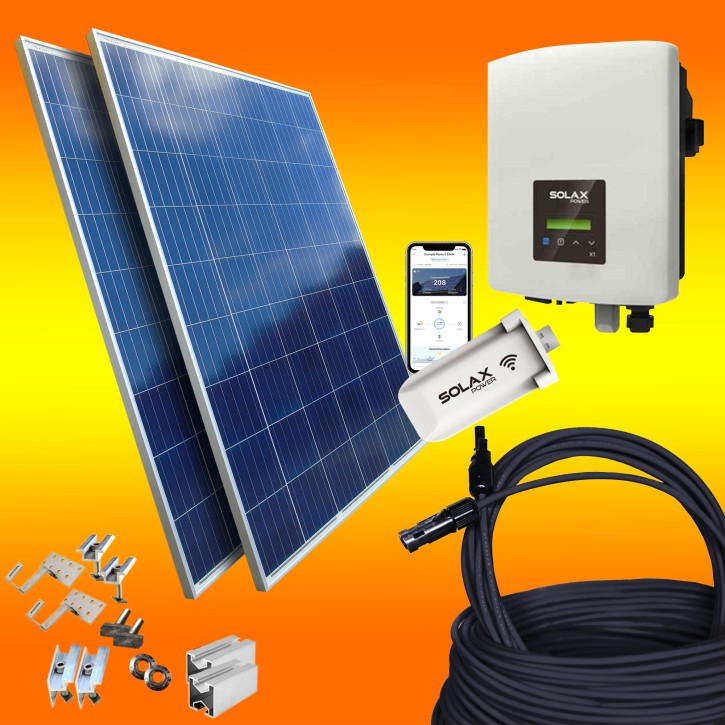 5000Watt Solax Solaranlage mit WiFi inkl. Montagematerial für Pfannendach / Ziegeldach