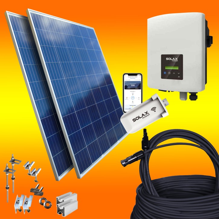 2000 Watt Solaranlage (0% MwSt.*) Solax inkl. Flachdachmontage