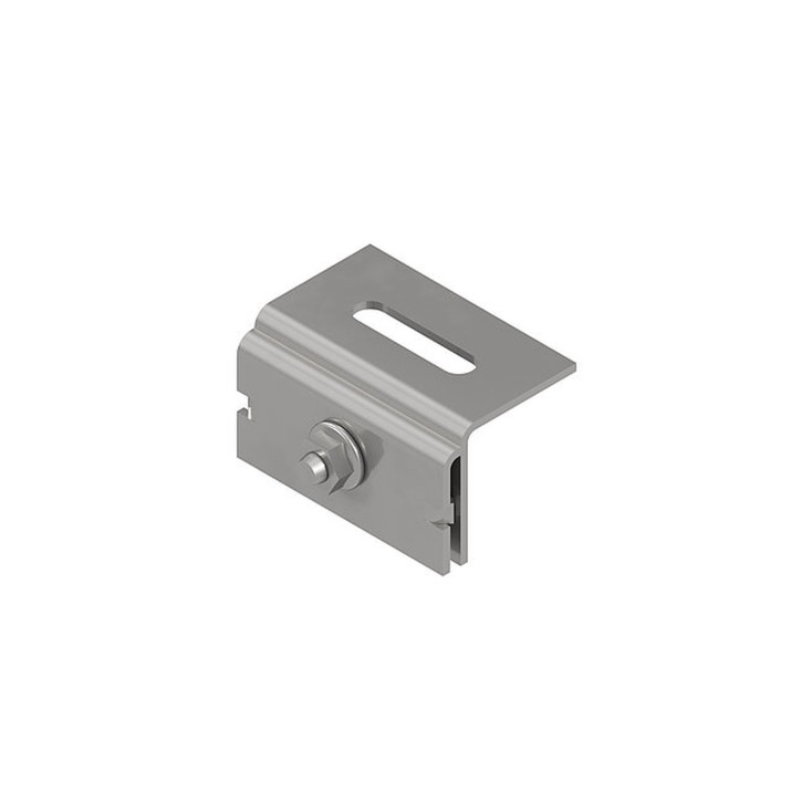 Stehfalzklemme Edelstahl mit Flachrundschraube für Falzdach Blechdach (0% MwSt.*) M8 Langloch