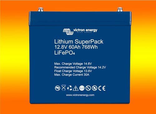 Victron Lithium SuperPack (0% MwSt.*) 12,8V/60Ah mit BMS 12V Batterie Akku LiFePo4