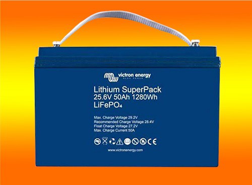 Lithium Batterie 25,6V 50Ah Victron LiFePo4 SuperPack mit BMS (0% MwSt.*)