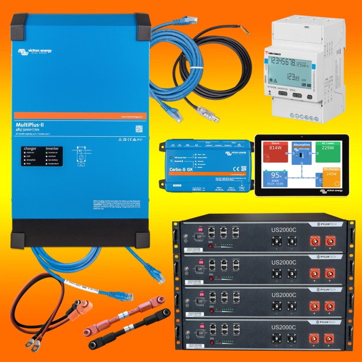 5KW Batterienachrüstsatz (0% MwSt.*) Victron MultiPlus-II GX LiFePo4 Speicher 9,6 kWh