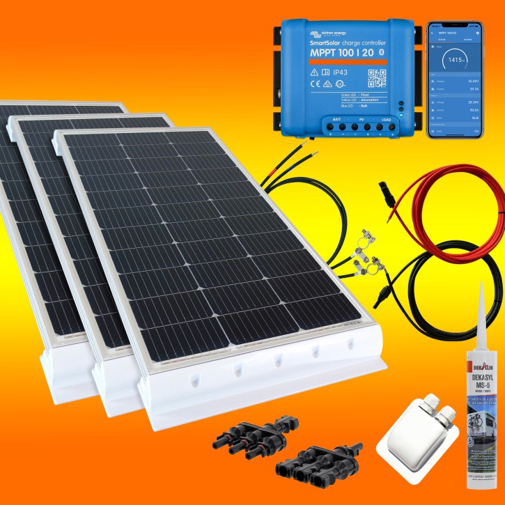 300 Watt Wohnmobilsolaranlage Set mit Victron 100/20 inkl. Bluetooth