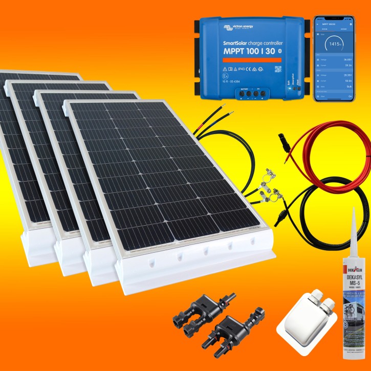 400 Watt Wohnmobilsolaranlage Set mit Victron 100/30 inkl. Bluetooth