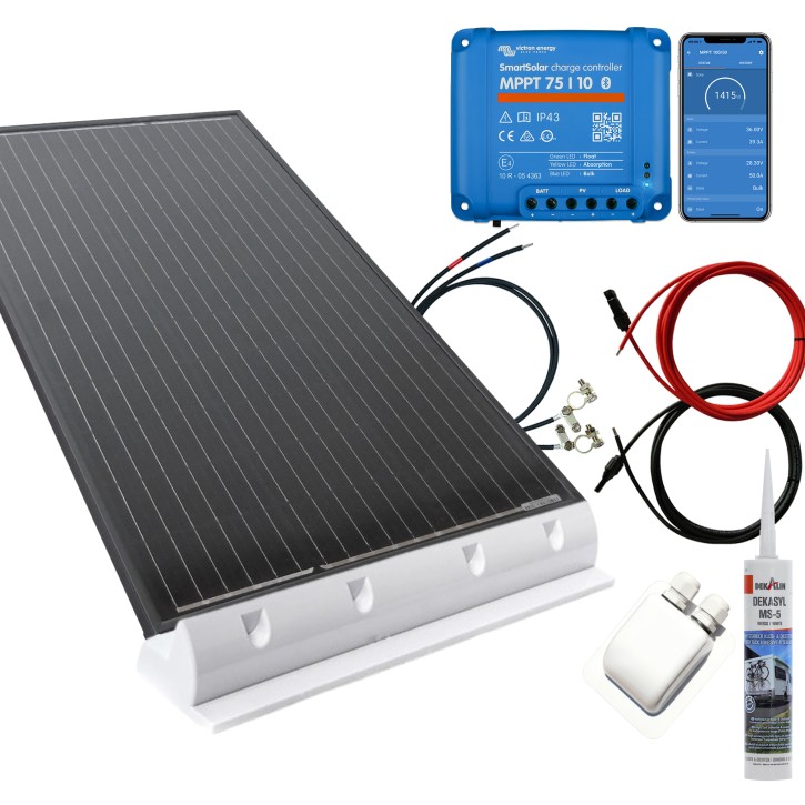 Wohnmobil Solaranlage 150 Watt Set Victron 75/10 Bluetooth Smart App