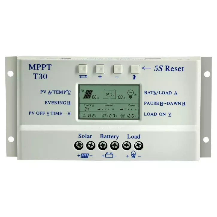 MPPT 30A LCD Solar Laderegler (0% MwSt.*) Photovoltaik 12V / 24V