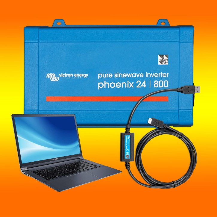 Victron Inverter 24V/800 Phoenix Spannungswandler mit USB Interface Kabel (0% MwSt.*)