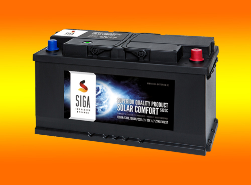 SOLIS Solarbatterie 12V 120Ah SMF Batterie verschlossen Solar Wohnmobil Wohnwagen Versorgungsbatterie Bootsbatterie vorgeladen auslaufsicher wartungsfrei 