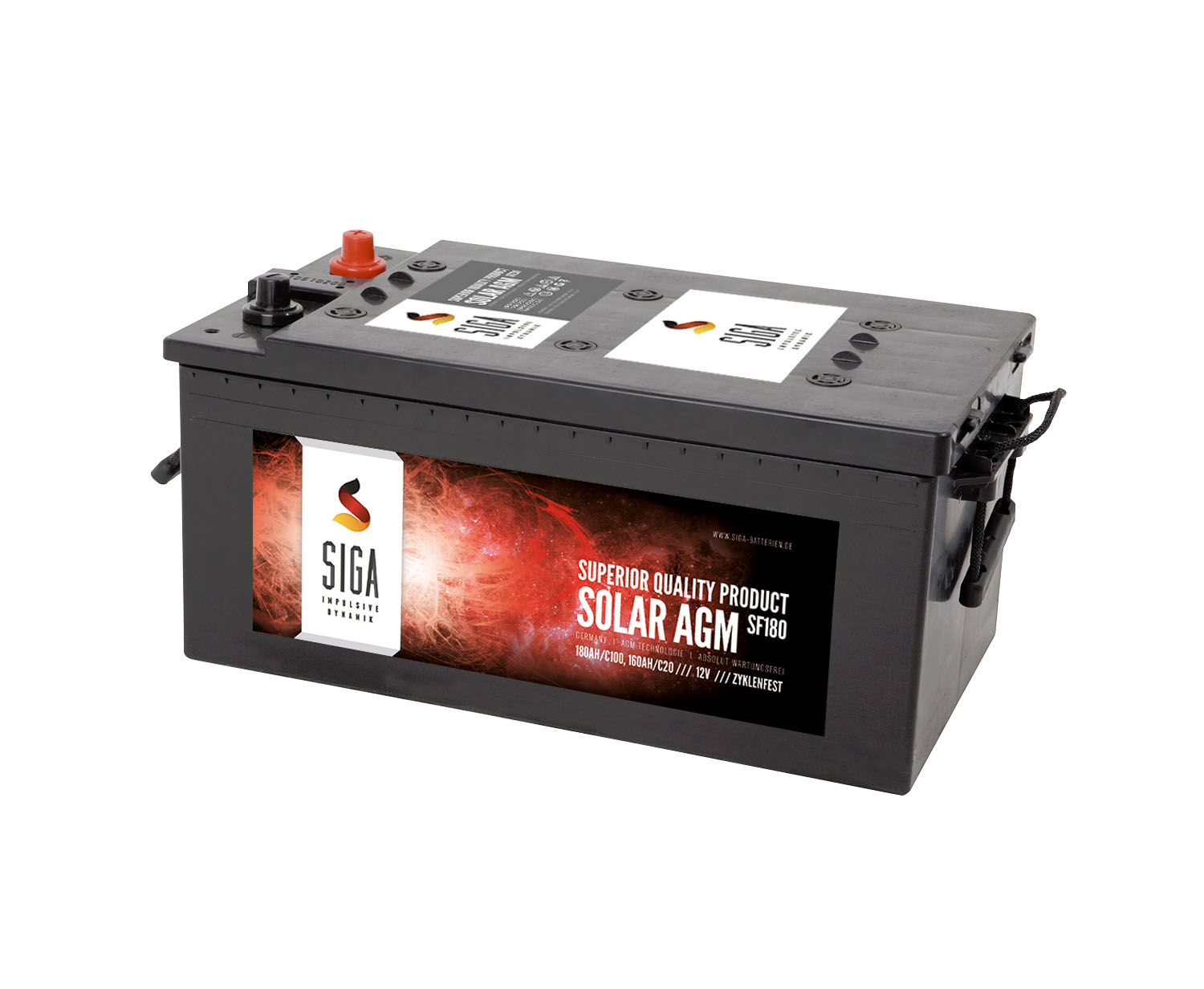 180 12 Volt Ah Photovoltaik-BASI180AGM Solarbatterie für Solarakku AGM