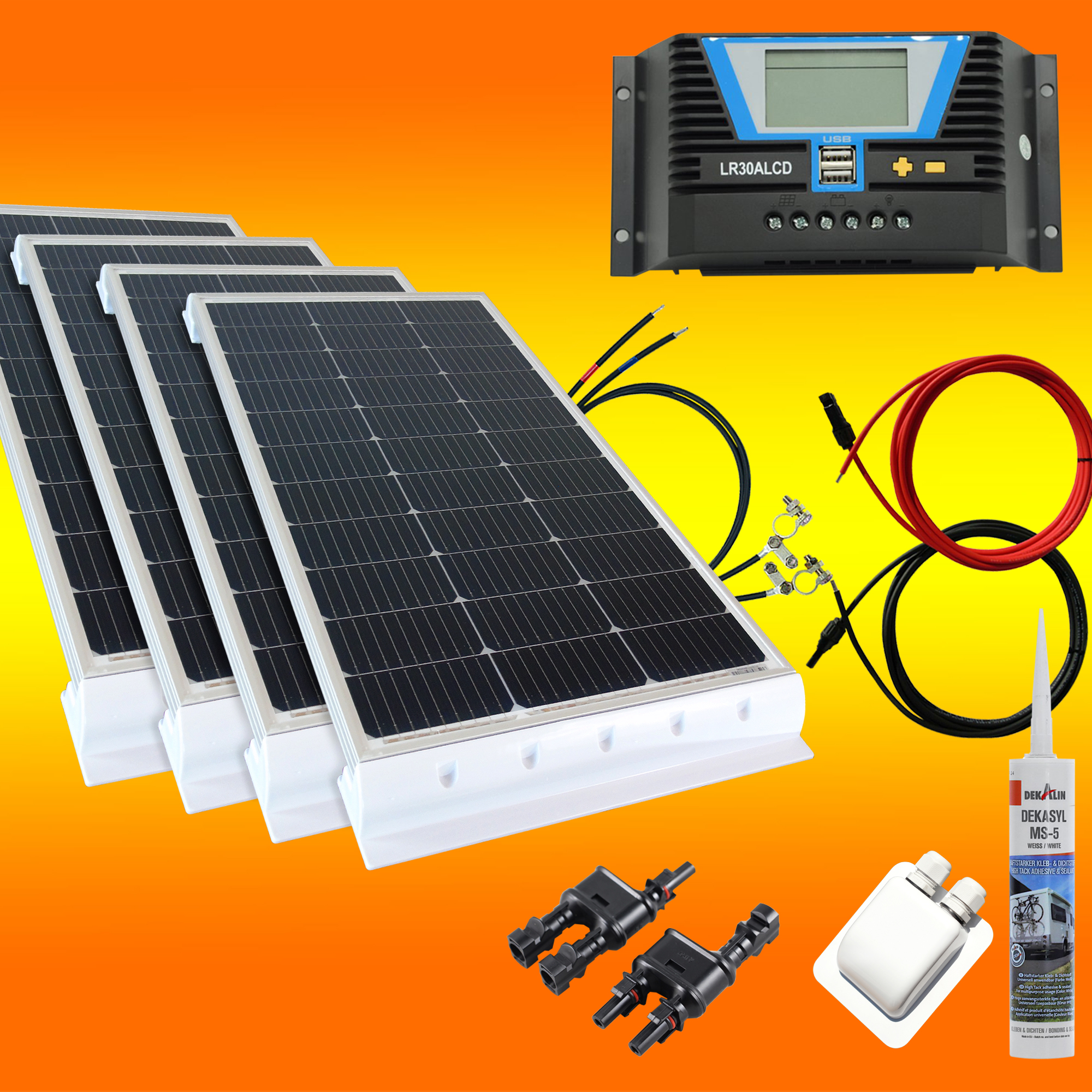 400W 12V Solarpanel Monokristallin Solarmodul Solaranlage