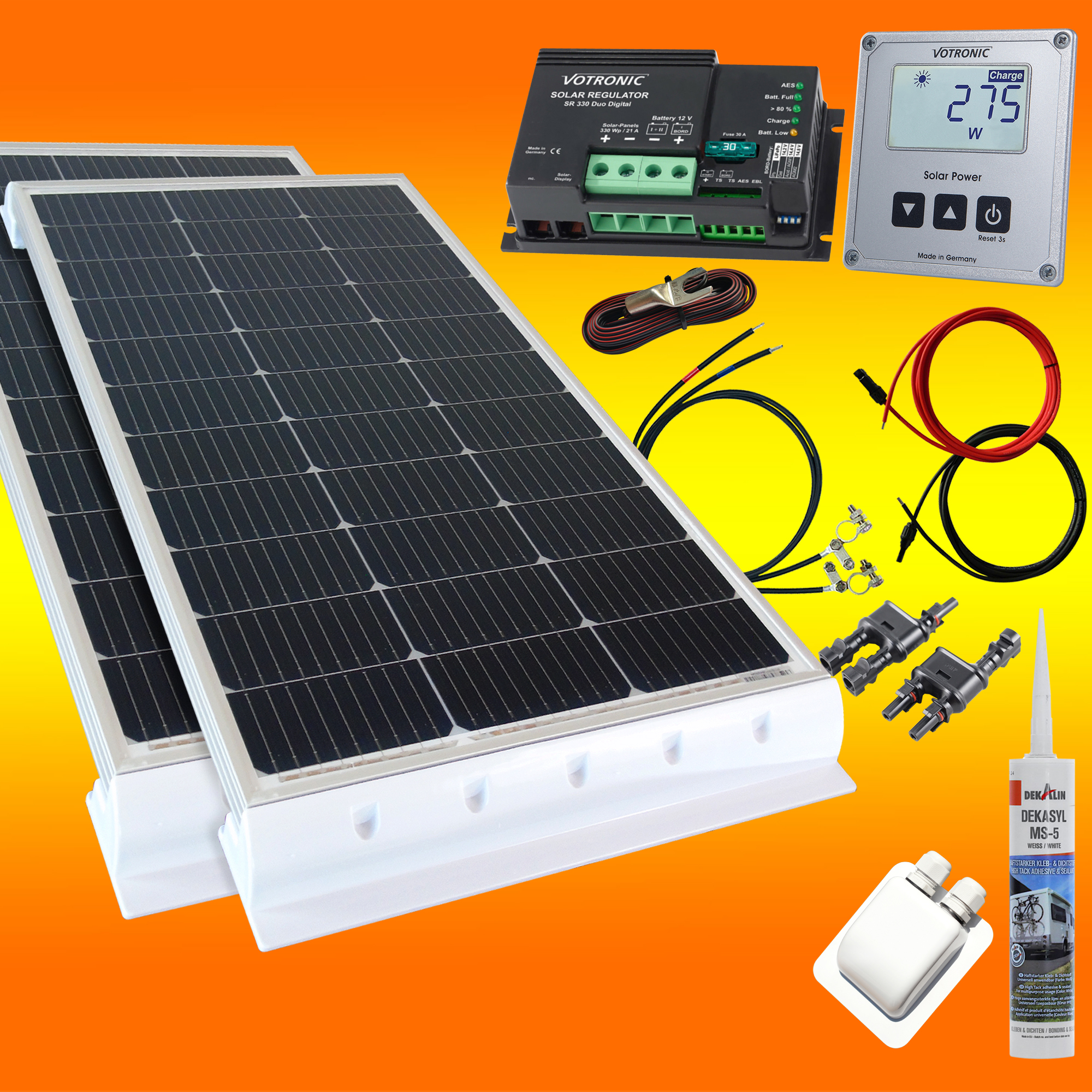 300W Wohnmobil-Solaranlage, Komplett-Set mit 3 Hochleistungs