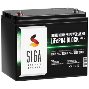 100Ah Lithium Batterie 12V SIGA LiFePO4 BMS (0% MwSt.*)