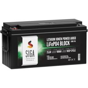 100Ah Lithium Batterie 24V SIGA LiFePO4 BMS (0% MwSt.*)
