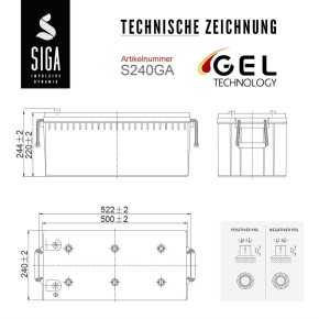 240Ah OPTIGEL Batterie 12V SIGA Solar